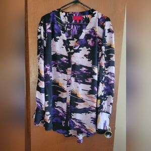 Jennifer Lopez Purple and Black Blouse